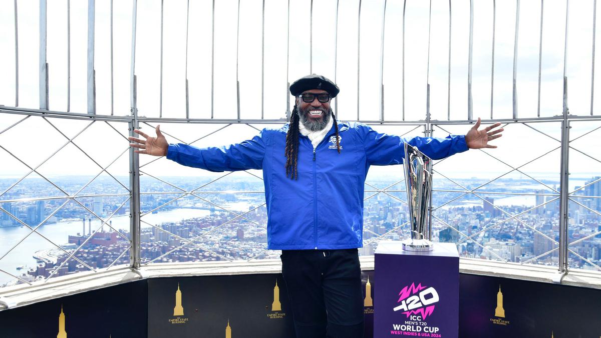 T20 World Cup 2024: Chris Gayle kicks off ‘Out of this world’ trophy tour by lighting up the Empire State Building